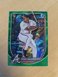 2025 Bowman Chrome Drake Baldwin RC Green Wave Refractor Rookie #56/99 Braves - Bild 1 von 2