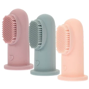3 Pcs Children's Toothbrush Baby Teeth Clean for Silicone Finger Brushing - Imagen 1 de 12