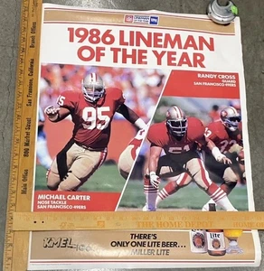 Vintage Poster 1986 SF 49ers Lineman Of The Year Michael Carter, Randy Cross NEU - Bild 1 von 3