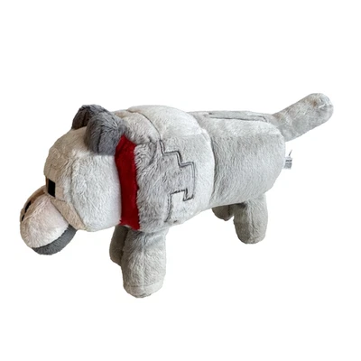 Minecraft Grey Wolf Stuffed Plush Video Game Character 33cm 13" 2020 Jinx Mojang - Image 1 of 4