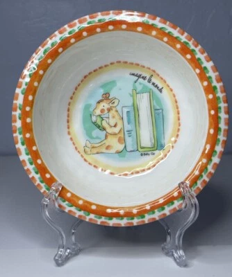 Baby Cie 2002 lectura jirafa y libros Imagine Le Monde cuenco texturizado Foto 1 de 4