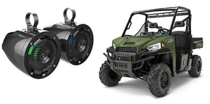 MTX 6.5" 100 Watt Roll Bar Cage Tower Marine Speakers+LED's for Polaris Ranger - Picture 1 of 5