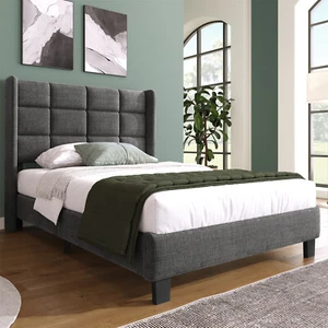 Polsterbett 90x200 cm Einzelbett Jugendbett Gästebett Bettgestell mit Lattenrost - Bild 1 von 11