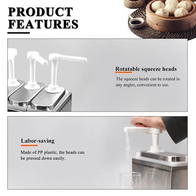 Sauce Dispenser Condiment Pump Station Sauce Dispenser 2L  Triple Pump - Image 1 of 4