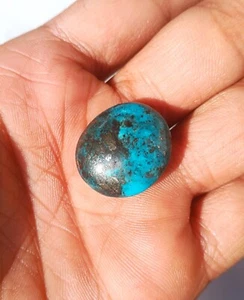 Natürlicher 35 Karat Pyrit Himmelblau Türkis Stein Cabochon | Groß 25 mm | 14 - Bild 1 von 4