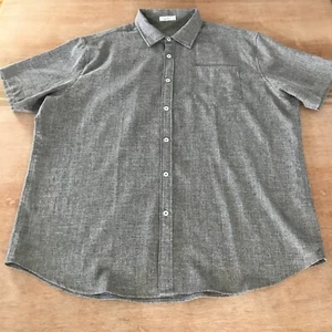Coofandy Shirt Men XL Brown Button Up Pocket Rayon Linen Short Sleeve Collared - Picture 1 of 10