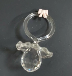 Baby Binky / Pacifier Crystal Glass shower gift pink bow  - Picture 1 of 12