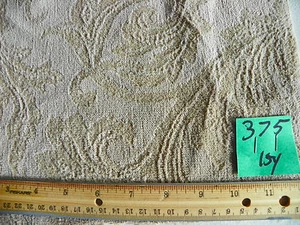 Tan Flower Print Cut Chenille Fabric / Upholstery Fabric  1 Yard  R375 - Picture 1 of 1