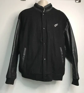 VTG Mens North End Bomber/Varsity Leather & Wool Jacket Black Sz XL Swift - Picture 1 of 8