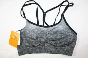935X04 Champion C9 N9620F Duo Dry GIRLS Sports Bra XS Heathered Black - Picture 1 of 2
