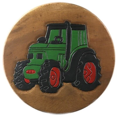 Kinderhocker Holz 25cm kleiner Hocker für Kinder Kinderstuhl Sitzhocker Traktor - Bild 1 von 4
