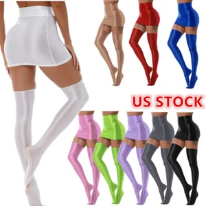 Damen Sexy High Waist Solide Bodycon Mini Club Rock mit Overknee Strümpfen - Bild 1 von 119