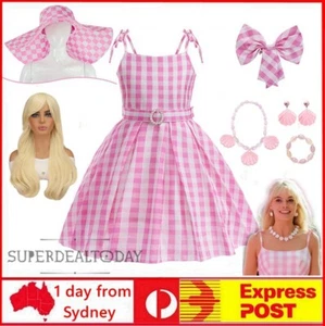 Girls Kids Barbie Costume Cosplay Book Week Birthday Halloween Party Dress Wig - Picture 1 of 47