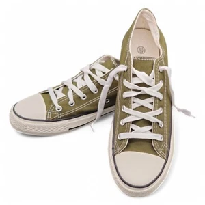 Unisex Green Low-Top Canvas Sneaker Lace up Sports Athletic Sneakers Sz 6 - 9.5 - Picture 1 of 12