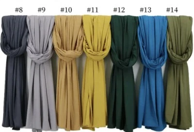 Jersey Bufanda Hiyab Bufanda Chal Envoltura Pañuelo Algodón Bufanda Calidad Premium Foto 1 de 4