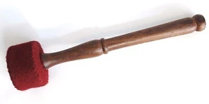 F780 Hand made Red Felted Wooden Striker mallet for Tibetan Singing Bowl - Picture 1 of 3