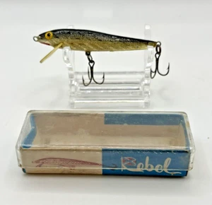 Vintage Rebel Crankbait Floating Minnow 2.5" Fishing Lure Gold Original Box USA - Picture 1 of 9