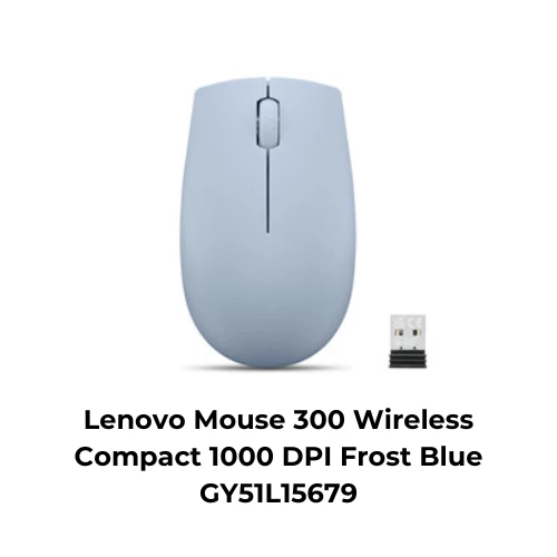 Lenovo Mouse 300 Wireless Compact 1000 DPI Frost Blue GY51L15679 - Image 1 of 1