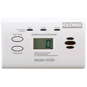 GLORIA Kohlenmonoxid-Warnmelder / CO-Melder KO2D, mit Display, Batteriebetrieb,