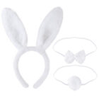 3Pcs Bunny Rabbit Ears & Tail Toddler Costume Set Headband for Kids