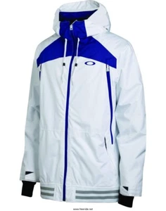 New Oakley Originate Jacket M Medium snow Ski Skiing Snowboarding White Blue - Picture 1 of 2