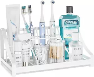 Instant-Dry Toothbrush Holder Organizer - 7 Slot Bathroom Storage, White - Picture 1 of 7