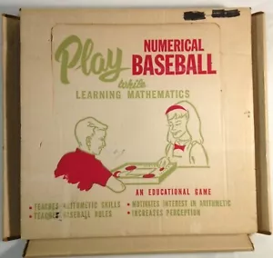 Gioco educativo baseball numerico con scatola vintage 1971 Teech-Um Co. USA raro - Foto 1 di 12