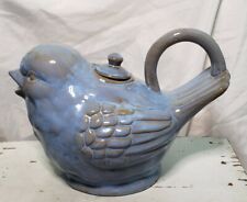 Boston Warehouse Trading Corp Ceramic Distressed Glazed Blue Bird 8" Teapot