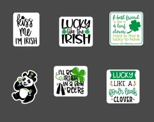 Paquete de pegatinas del día de San Patricio de 6 - 2,5"" - pegatinas felices trébol navideño irlandés - Imagen 1 de 1