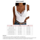 Lace Tank Tops Summer Soft Sleeveless Shirt Blouse For Dating Party(White L) BST