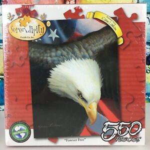 New 550 Piece Jigsaw Puzzle Serendipity FOREVER FREE Bald Eagle USA America Bird