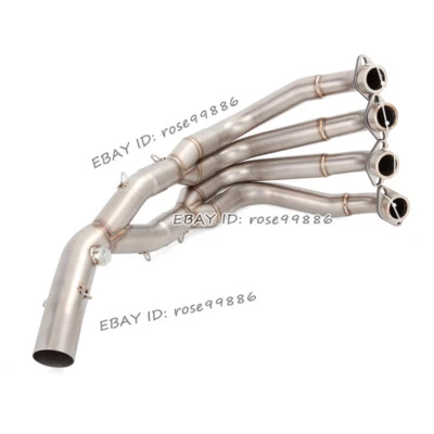 Sistema de escape completo para Yamaha YZF R6 2006-2016 tubo de enlace delantero tubo de acero deslizamiento Foto 1 de 4