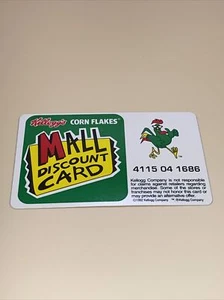 Vintage Kellogg's Corn Flakes Mall Discount Card 1992 Cereal Premium Prize Card - Picture 1 of 6