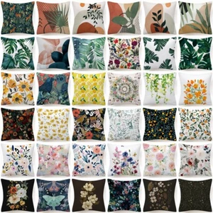 18x18 Zoll Überwurf KISSENBEZUG Blumenmuster doppelseitig Deko Blumenbeet Kissenhülle - Bild 1 von 42