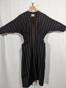 Kenneth Tischler Vintage 40s NYC Striped Uniform Work Durable Dress US Red Black - Picture 1 of 5