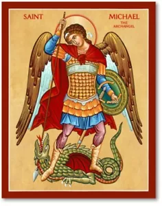 SAINT MICHAEL THE DEFENDER Icon PRINT 8x10 USA ULTRA SATIN CATHOLIC PRINT - Picture 1 of 1