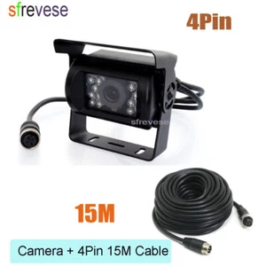 Telecamera di backup retromarcia 12V-24V 4Pin 18 LED IR camion autobus auto veicolo 15M - Foto 1 di 7