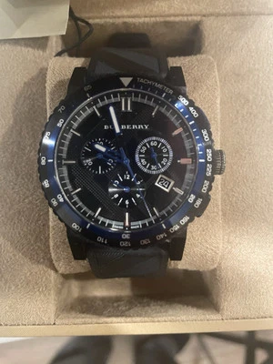 BURBERRY THE CITY 计时码表黑色表盘黑色男士手表 - BU9806 — 第 1/4 张图片