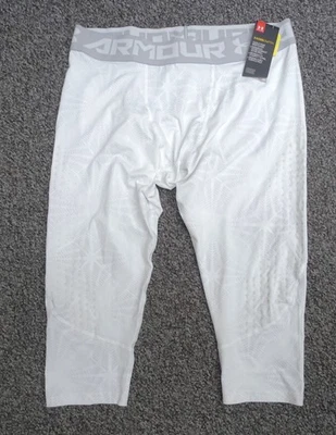 LEGGINGS RECORTADOS UNDER ARMOUR~HOMBRE XXL BLANCO COOL SWITCH HEATGEAR COMPRESIÓN Foto 1 de 4