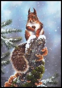 Greeting Card - Squirrel - Abraham Hunter - Christmas CL077 - Picture 1 of 2