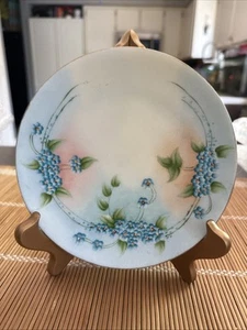 Vintage Bavaria Decorative Floral Blue And White Plate 6.75” S Wright - Picture 1 of 3