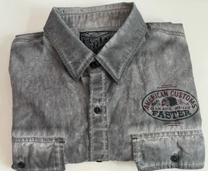 Affliction Black Premium American Customs Motor Club Shirt Men’s XL Button Up - Picture 1 of 8