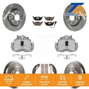 Front Rear Brake Caliper Rotors Drum Ceramic Pads Kit (8Pc) For Volkswagen Jetta - Picture 1 of 1