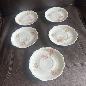 (5) Platillos antiguos O & EG Royal Austria 5,75” rosa floral - Imagen 1 de 13