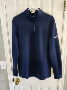 NEW WITH TAGS Nike Men's Golf 1/4-Zip Pullover Long Sleeve Navy Blue Size L - Picture 1 of 3