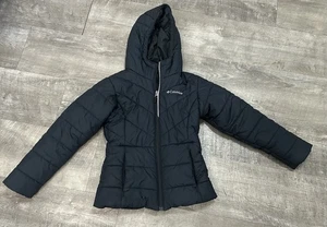 Columbia Girl's Jacket Small 7/8 Black Puffer Insulated Hooded Hood Coat - Picture 1 of 5