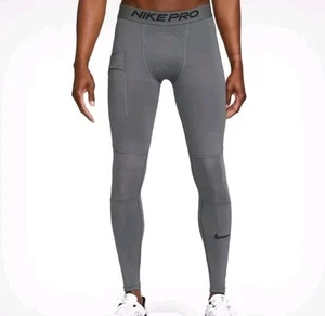 Men's Nike Pro Warm Training Tights Dri-Fit DQ4870-068 Iron Gray/Black Sz M. NEW - Picture 1 of 10