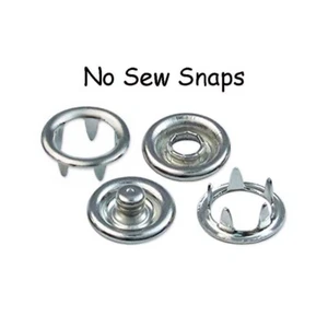 100 Metal Open Ring No Sew Snap Fasteners - PICK SIZE - Nickel Free & CPSIA - Picture 1 of 4