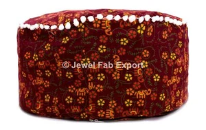 Mandala Patchwork Indian Floral Floor Pouf Cover Ottoman Ethnic Foot Stool Cover - Picture 1 of 4