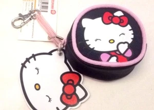 Hello Kitty - Sanrio - Portamonete oggetti 8cm Gancio Molla Nero - Cartorama - Foto 1 di 3
